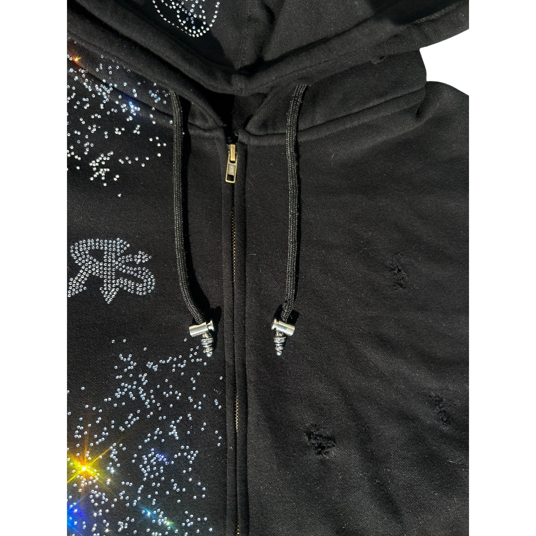 ReFresh Studio “What The?” Rhinestone Zip-Up (One of One)